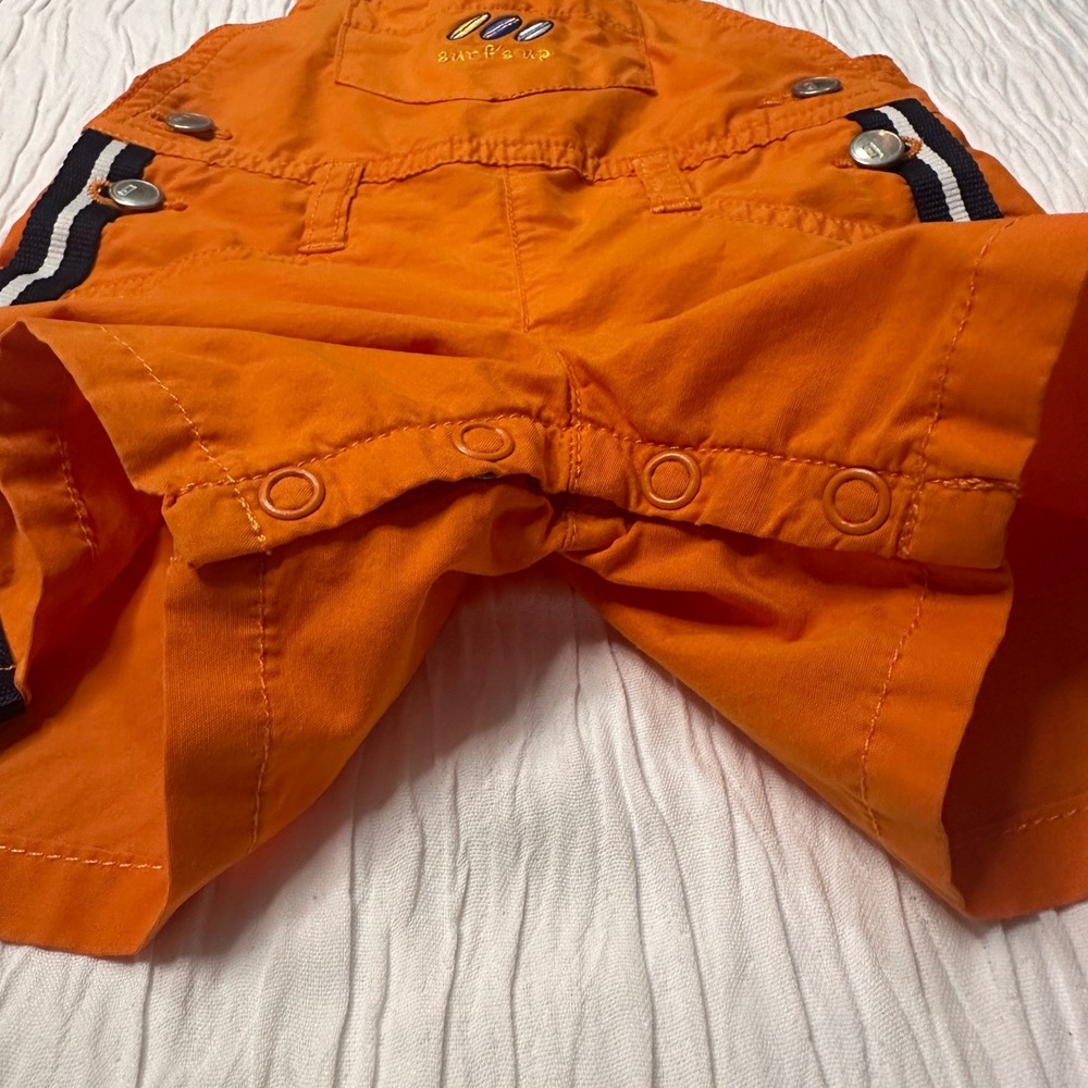 Gymboree‎ Vintage Y2K 2001 Overalls Surfs Up Orange Navy Cotton Blend 0-3 Months - Picture 3 of 10